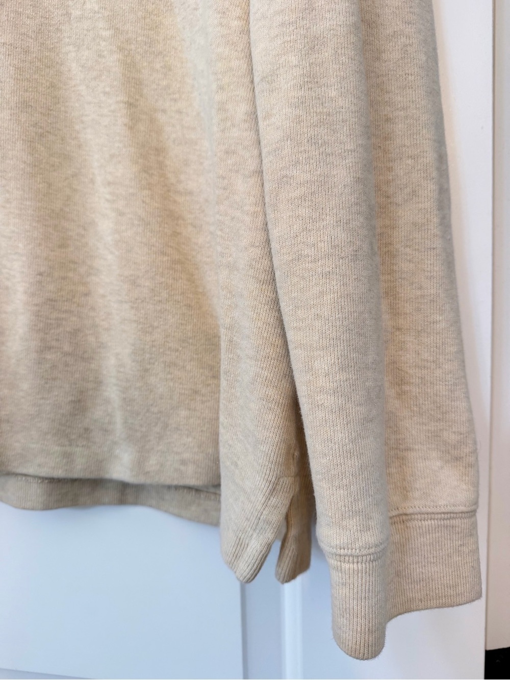 Polo Ralph Lauren 1/4 Zip Mens Oatmeal Beige Cotton Pullover Sweater Size XL - Picture 3 of 11